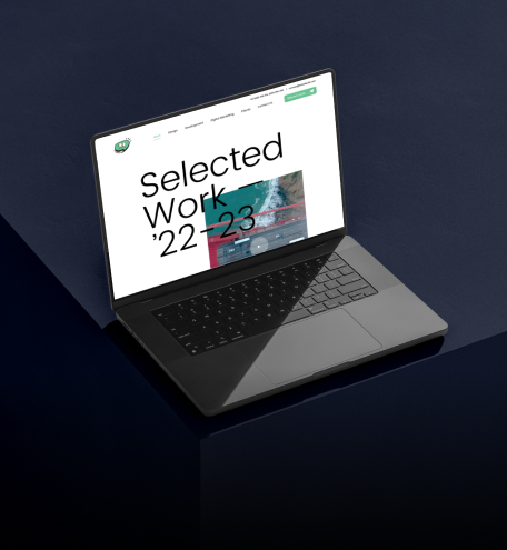 laptop view of case studies page