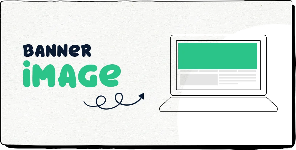 banner image section on laptop screen