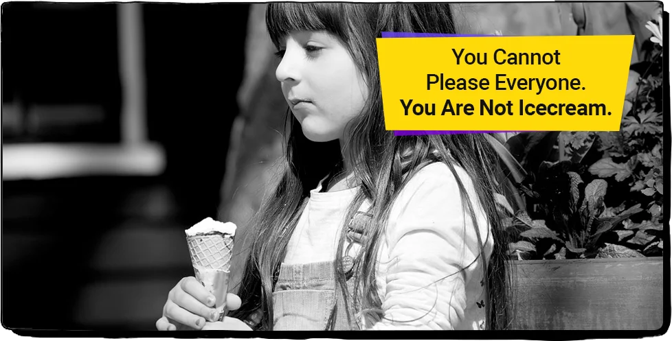 A little girl is eating ice-cream