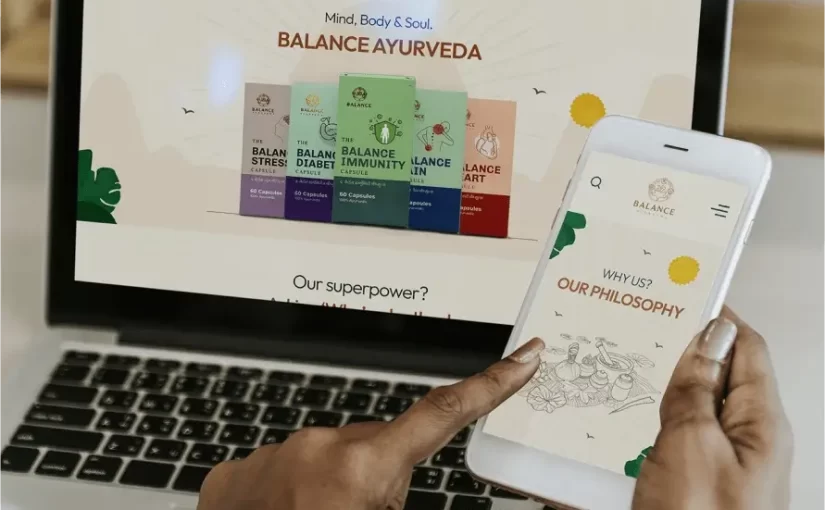 desktop and mobile view of Balance Ayurveda